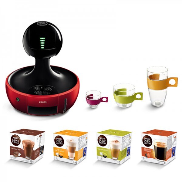 DROP RED  with 4 BOXES + 3 SETS OF GLASSES